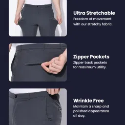 blue tyga Ultimate Office Joggers for Men | Wrinkle Free & Lightweight Joggers for Men | Ultra-Stretchable Pants for Office & Parties image 2