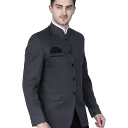 tahvo Grey Bandgala Blazer with Hanky image 3