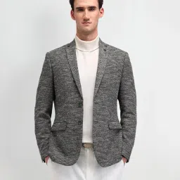 arrow Mens Green Self-Design Notch Collar Long Sleeve Formal Polyester Slim Fit Blazer image 5