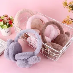 the dds store Rabbit Face 1 Cute Fluffy Ear Muff for Women Plush Earmuffs Kids Winter Earmuffs Girls Boys Cold Weather Ear Warmer image 1