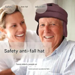 Honmin® Adjustable Anti-Fall Head Protection Hat for Middle-Aged and Elderly | Pure Cotton Anti-Collision Safety Helmet for Home & Leisure image 2