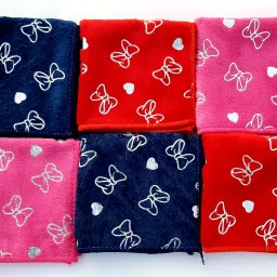 rnk Decorative Butterfly Print Handkerchiefs, Navy Blue, Pink and Red, Silver Hearts Pattern image 1