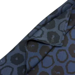 the tie hub Blue with Black Circle Silk Pocket Square for Men image 3