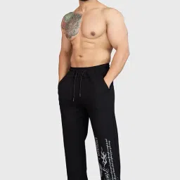 fuaark Skull Straight Tracks Oversized Cotton Terry Bold Side Graphic Gym & Streetwear Pants image 3