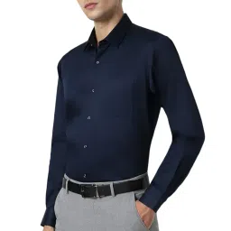 peter england Men's Satin Solid Regular Fit Shirt Cotton with Satin Sheen | Luxury image 1