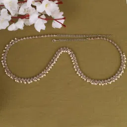 saloni fashion jewellery Splendid Oval Shape and Pearl Drop Gold Plated Kamarband(Waist Belt) For Women image 1