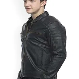 leather retail Men's Faux Leather Standard Length Jacket image 3