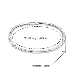 lecalla 925 Sterling Silver 3 MM Italian Snake Chain Bracelet for Women and Men (6.5, 7, 7.5, 8, 8.5, 9 Inches) - BIS Hallmarked image 5