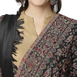 weavers villa Women's Poly Wool Woven Jaal Floral Shawl (40" X 80") image 5