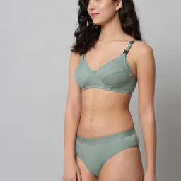 saklana Women's Cotton Non Padded Wire Free Maternity Breastfeeding Nursing Mother Bra Panty Lingerie Set Honeymoon Bikni Set Combo Pack of 3 image 3