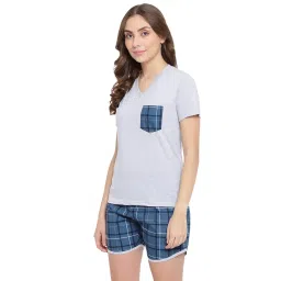 la intimo Cute Checks Boxer Shorts & Grey T.-Shirt Set image 2