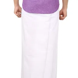 prakasam cotton Mens White cotton Dhoti image 1