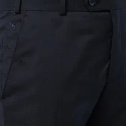 raymond Men Slim Fit Structure Pattern Poly Viscose Blend Pleatless Formal Trouser image 5