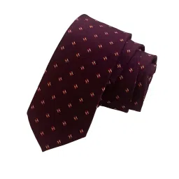 justin dustin Men's Microfiber Necktie, Burgundy with Diamond Pattern, Classic Width-3 Inch image 1