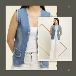 style beurua Women's Denim Blend Standard Length Jacket image 1