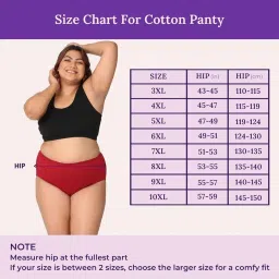 Adira | 3XL-10XL Cotton Panties for Women Plus Size | High Waist Panty with Full Coverage | Inside Elastic - No Elastic Exposure to Skin | Plus Size | Pack of 3 image 2