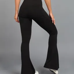 Rock Paper Scissors Premium Flare Gym Pants, Bootcut Style High-Waisted, Sweat-Wicking, Athletic Fit Wide Leg Gym Tights for Working Out, Pilates,Yoga, Fitness & Training image 2