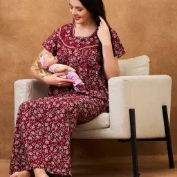 av2 Women Printed Maternity Feeding Nighty image 4