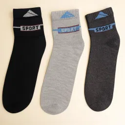 sarupya Men's Cotton Formal Casual Socks, Pack of 3 image 1