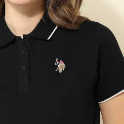 u.s. polo assn. Women's Cotton Solid Regular Fit Polo Shirt image 5