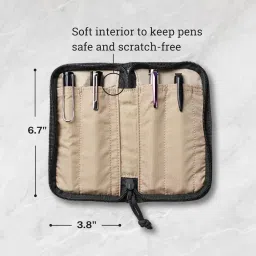 lochby Quattro Waxed Canvas Fountain Pen Pouch - Stylish & Durable Pen Case for 4 Pens - Lightly Padded Zippered Bag for Everyday Carry, Travel & Creatives (Black) image 1