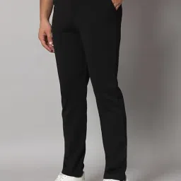 mehrang Men's Slim Fit Formal Trousers, Black, Regular Waist with Side Pockets image 5
