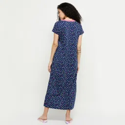 max Women Cotton Printed Midi Night Gown image 4