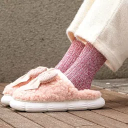 alexvyan 3 Pair Solid Plain Soft & Woolen Cozy Knitted Winter Thick Warm Stretchy Elastic Socks (Without Thumb) for Women Girls image 1