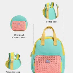 mi arcus Color Block Casual Back Pack School Bag Front Pocket Zip Closure for Girls 2Y+ -10.5 Inch image 3