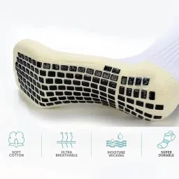 draval Grip Socks for Men – Cushioned Anti-Skid Cotton Crew Socks for Gym, Indoor Use, and Fall Prevention image 3