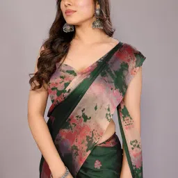 mirchi fashion Women's Chiffon Tie Dye Printed Saree with Blouse Piece image 4