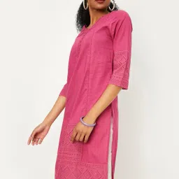 max Women's Cambric Regular Fit A Line Kurta image 5