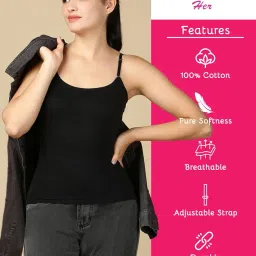 lux cozi Premium Cotton Regular Fit Camisole for Women - Pack of 4 image 3