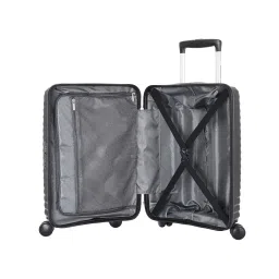 american tourister Diamo 55 CM Cabin Trolley Bag with Combination Non TSA Lock & 8 Wheels Hard-Sided PC Small Suitcase/Travel Bag with Double Spinner Wheels/Trolley Bag/Luggage for Men & Women- Black image 4