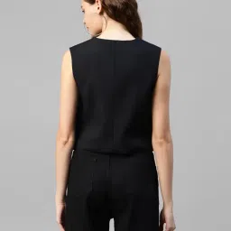deebaco Women's Solid Rayon Waistcoat for Women V-Neck Button Closure Sleeveless Waist Coat With Two Pockets Party Casual Wear Ladies Nehru Jacket (Multicolor) image 4