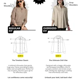 high star Women's Solid Spread Collar Oversized Fit Shirt image 5