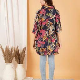 cotland fashions Jaipuri Cotton Printed Oversize Buttoned Shirt for Women image 3