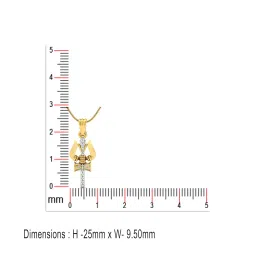 rasav 925 Sterling Silver Gold Plated Trishul & Damroo Pendant for Men & Women With Cable Chain | Pure Silver Religious Locket for Good Health & Wealth image 4