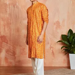 vastramay Men's Summer Cotton Bandhani Printed Kurta & Patiala Set – Ethnic Wear for Festive & Cultural Events image 1