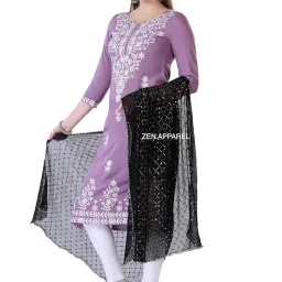 zen apparel Women's Chiffon Dupatta with Heavy Sequin Embroidery Work image 3