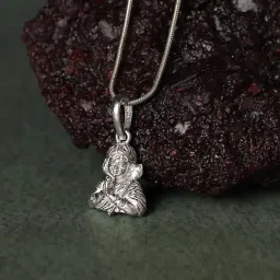 akshat sapphire Sterling Silver (92.5% Purity) Namaste Kartikeya Pendant for Men and Women image 1