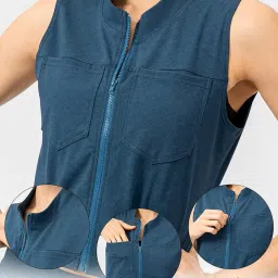eryue Women Sports Vest Zip up SLE Casual Vests image 3