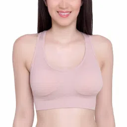 glamoras Women's Nylon Spandex Padded Non Wired Racer Back Sports Bra for Gym, Cardio, Zumba and Yoga | Everyday Active Wear for Girls | Size M to 2XL image 1