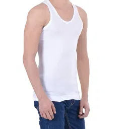 dollar BigBoss Men's Cotton Sleveless Vest Pack of 5 (Size :80 cm) White image 2
