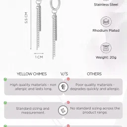 yellow chimes Earrings for Men and Boys Stainless Steel Huggie Hoop Earrings for Men | Accessoriess Jewellery for Men | Birthday Gift for Men and Boys Anniversary Gift for Husband… image 3