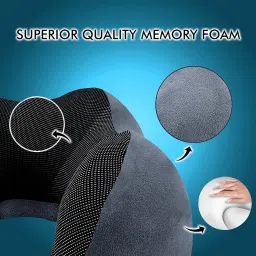 greeli Premium Memory Foam Luxury Travel Neck Rest Pillow with Super Soft Removable Cover, Multipurpose Comfortable Travel Pillow for Men and Women (Grey Combo) image 1