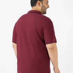 urbano plus Men's Black, White, Maroon Color-Block Regular Fit Full Sleeve Cotton T-Shirt image 3