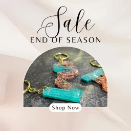 uniq creation Foil Design Resin Keychain Resin Alphabet Initial Letter Keychain Key Ring for Men Women Girls Purse Handbags | Turquoise |Copper | CJ-6XKY-13HC_New image 1