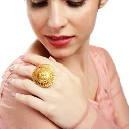 zaveri pearls Splendid Gold Look Finely Detailed Adjustable Finger Ring For Women-ZPFK9377 image 2