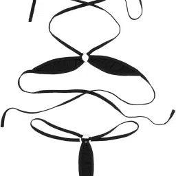 daddy come Women's Two Piece Set Micro Bikinis Mini Swimwear Tiny Bra Thongs Set Sunbath Beachwear image 1